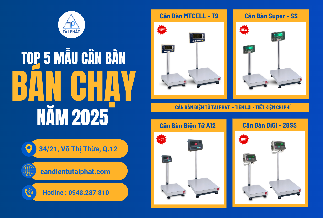 Top 5 mẫu cân bàn điện tử bán chạy nhất 2025