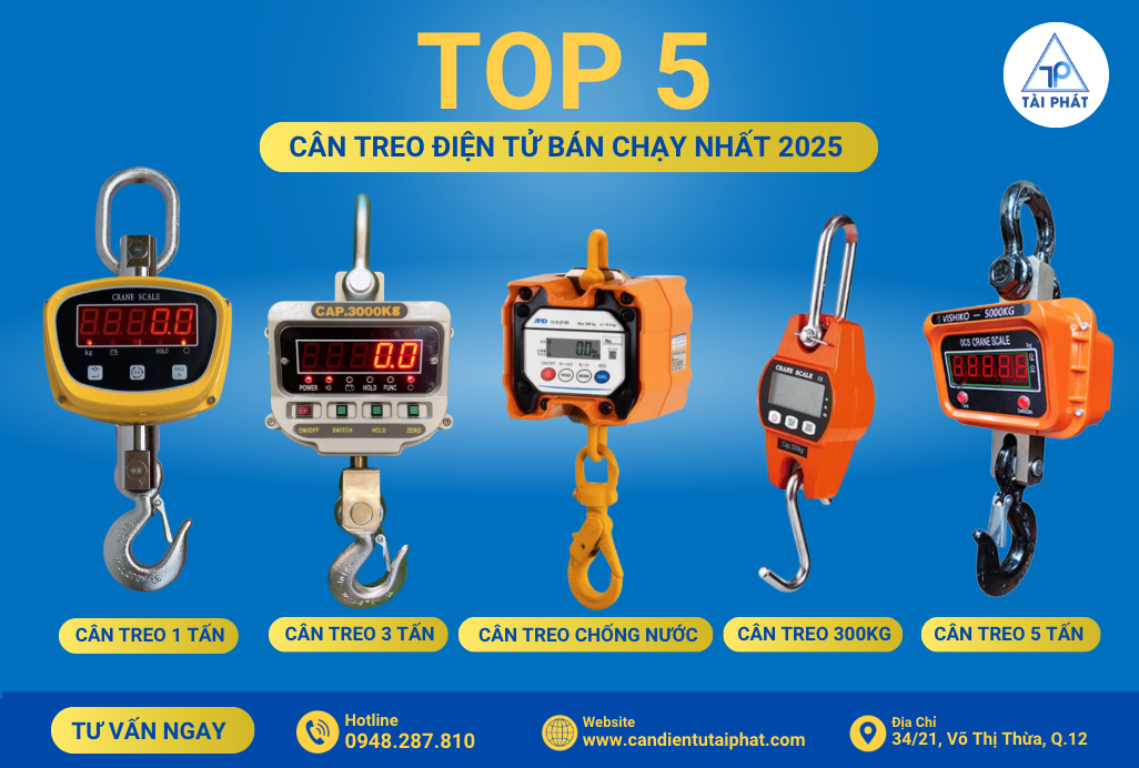 TOP 5 MẪU CÂN TREO ĐIỆN TỬ BÁN CHẠY NHẤT 2025 - ĐÂU LÀ DÒNG CÂN VỪA RẺ VỪA BỀN NHẤT