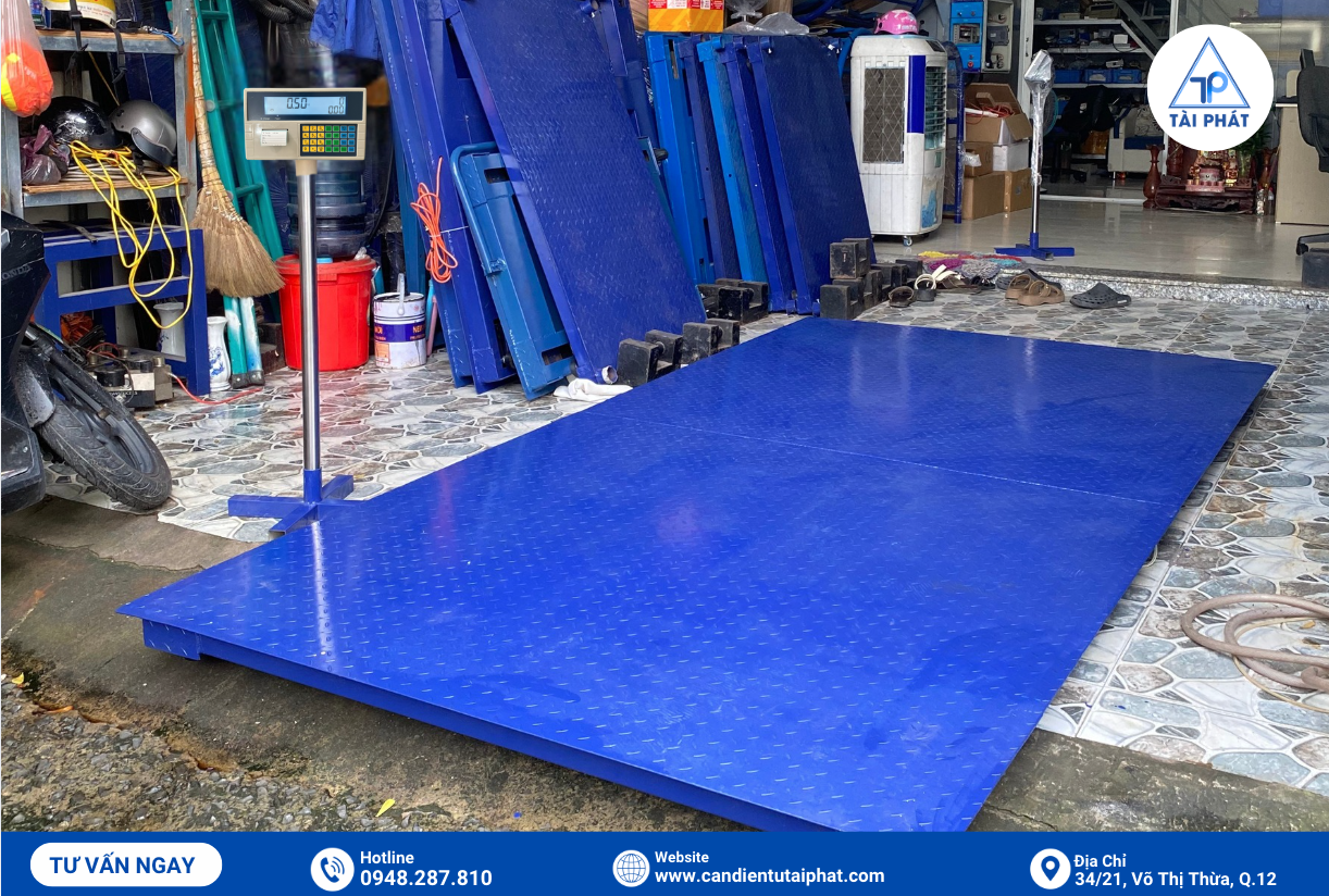 Cân Sàn Điện Tử 5 Tấn PP Label - Kích Thước 150cmx300cm 